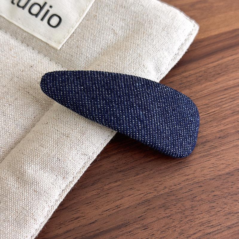 

New Blue Denim Plaid BB Clip Fabric Hairpins Fashion Bangs Clip Side Clip Broken Hair Accessories