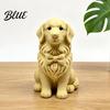 Bow Tie Dog Ornament 3D Printed Figurine Mini Collectible Statue Car Center Console Animal Shape Desktop Decoration Ornament Gifts for Pet
