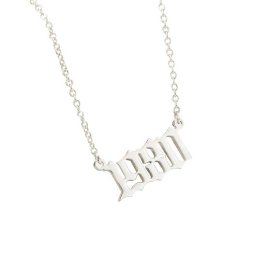 1980-2019 Birth Year Number Charm Pendant Stainless Steel Chain Necklace Jewelry