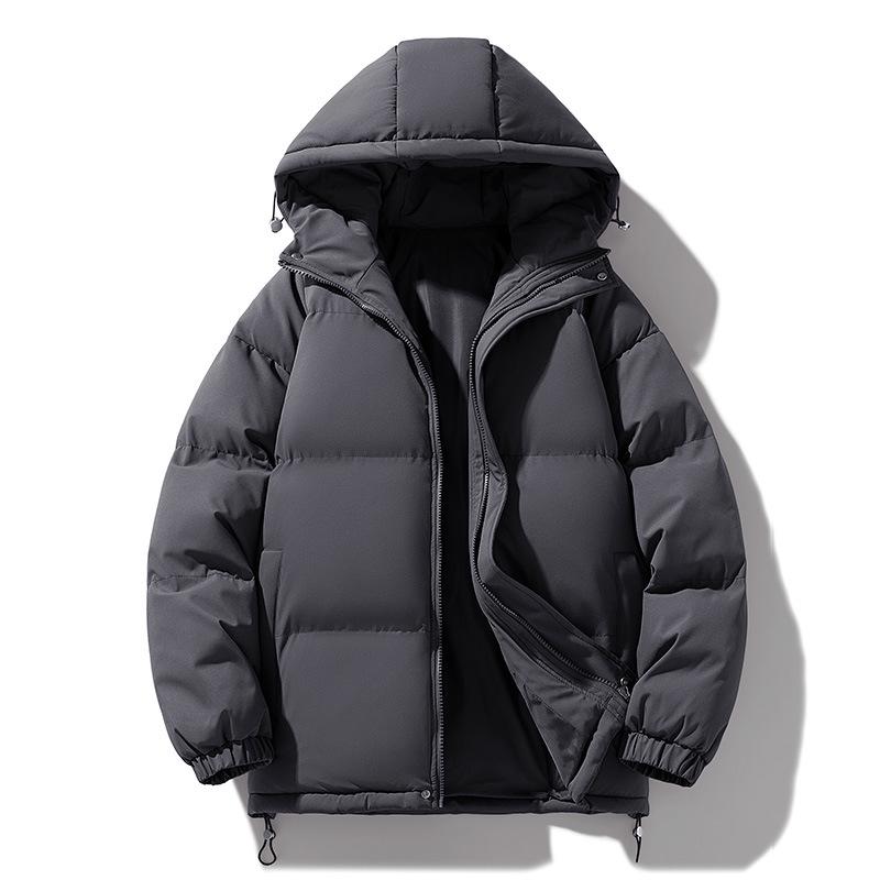 Chaqueta de Algodón con Capucha Gruesa Unisex - Cálida y de Color Puro para Otoño/Invierno