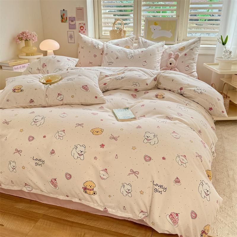 A 3-piece fresh and fashionable printed quilt cover set (1 quilt cover +2 pillowcases without cores), for home and dormitory use