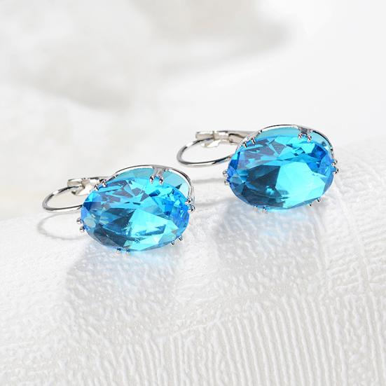 Women Fashion Cubic Zirconia Dangle Huggie Earrings Piercing Party Jewelry Gift