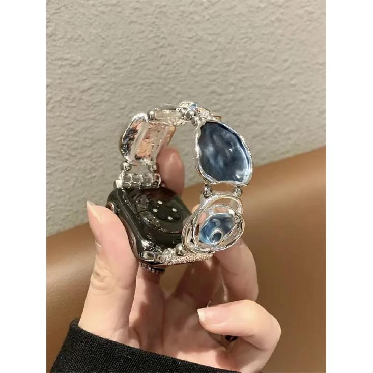 

Colorful Bracelet loop For Apple Watch band Series 10/9/8/7/6/5/4/3/2/1 SE 40mm 41mm 42mm 44mm 45mm 46mm 49mm Strap 38mm40mm41mm 42mmS10 синий