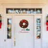 Christmas Wreath Wall Sticker Art Xmas Wall Decal for Kids Room Office Party Removable PVC Wallpaper Office Indoor Nursery
