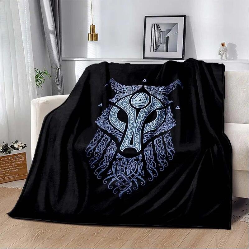 Die Vikings Fashion Blanket-Lightweight Flannel Throw for Sofa and Bed ,Digital Printed Blanket with Soft & Worm Flannel Fabric