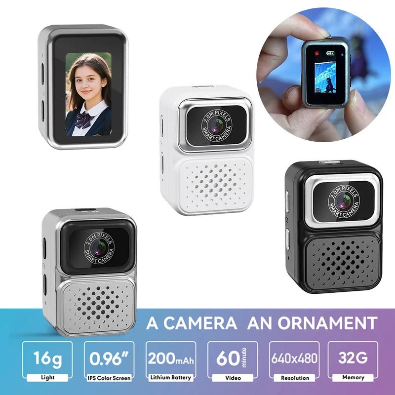 Mini Thumb Keychain Camera with 0.96inch Mini Action Camera Retro Support Memory Card 480P Very Small Camcorder Video Recorder