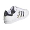 Adidas Womens Superstar 'Metallic 3 Stripes' (women's sizes) Cloud White / Silver Metallic / Core Black Skate Shoes FW3915