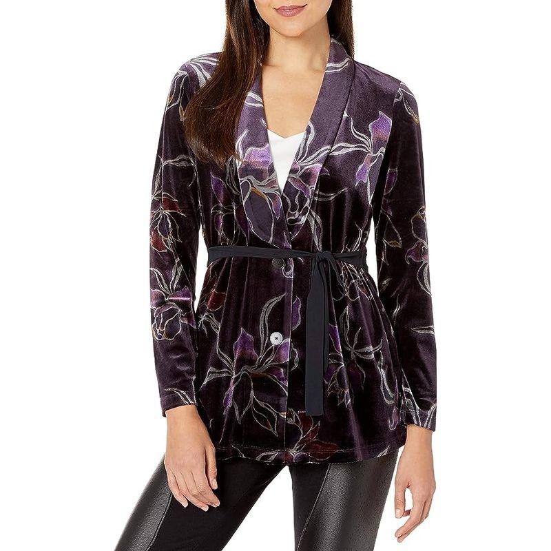 

Бархатный Повседневный Осенне-Зимний Костюм-Пальто на Двух Пуговицах Dark purple Fit 1XL