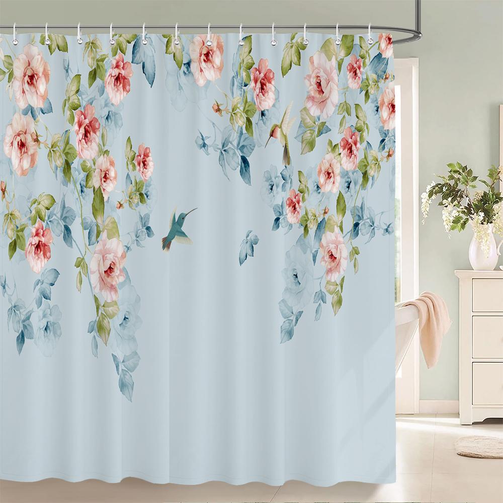 Waterproof Polyester Fabric Shower Curtains Japanese-Style Printing Bathroom Curtains For Home Decoration Curtain