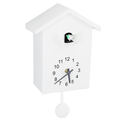Bird House Wall Clock Bird Voice Call Nordic Style Bird House Pendulum Wall Hanging Clock for Office Bedroom Living Room