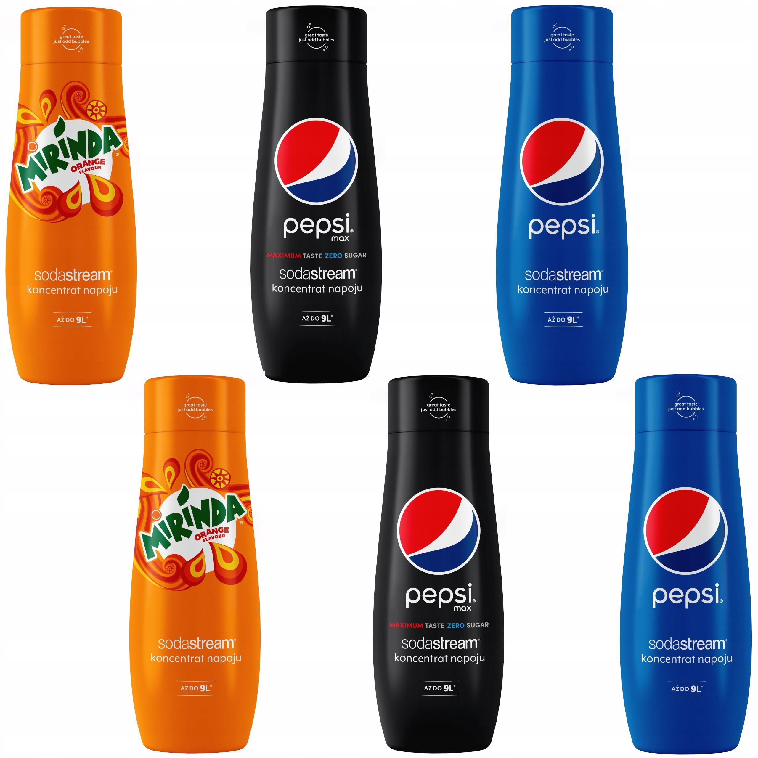 Sada 6 sirupov SodaStream 2x (Pepsi + Pepsi MAX)