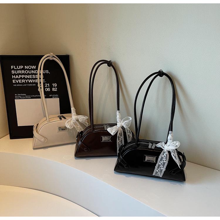 2025 Sweet Girl Lace Bow Shoulder Bag - Women's Stylish Underarm Design