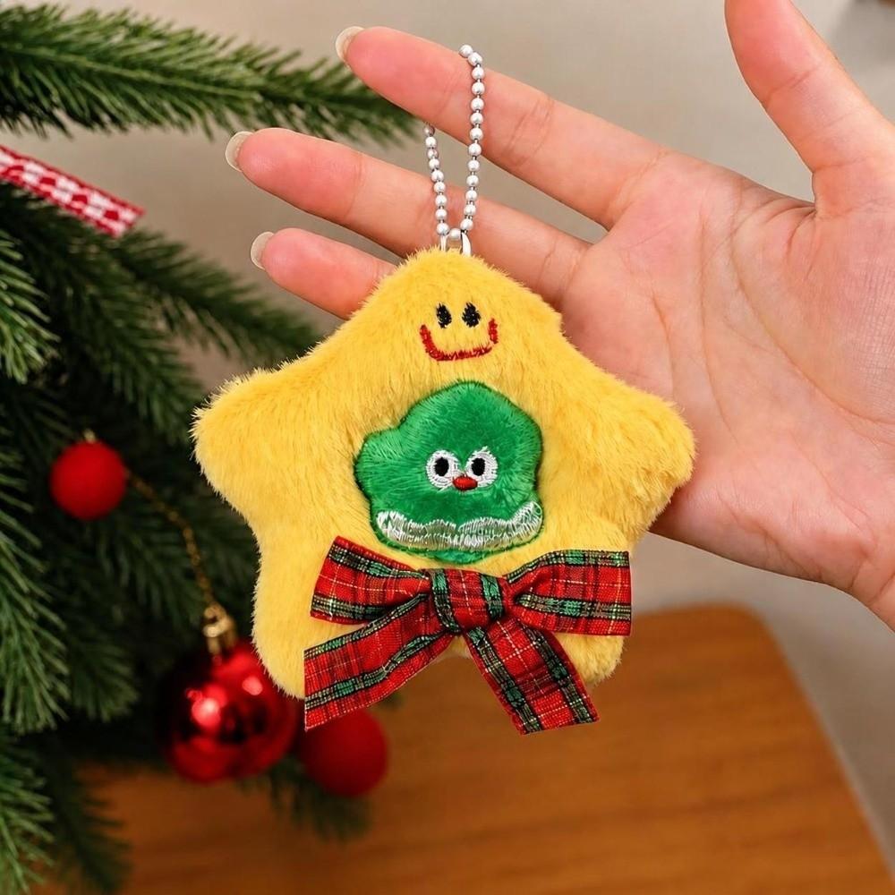 5PCS Plush Stuffed Hanging Pendants Cute Festival Keychain Decorations Xmas Tree