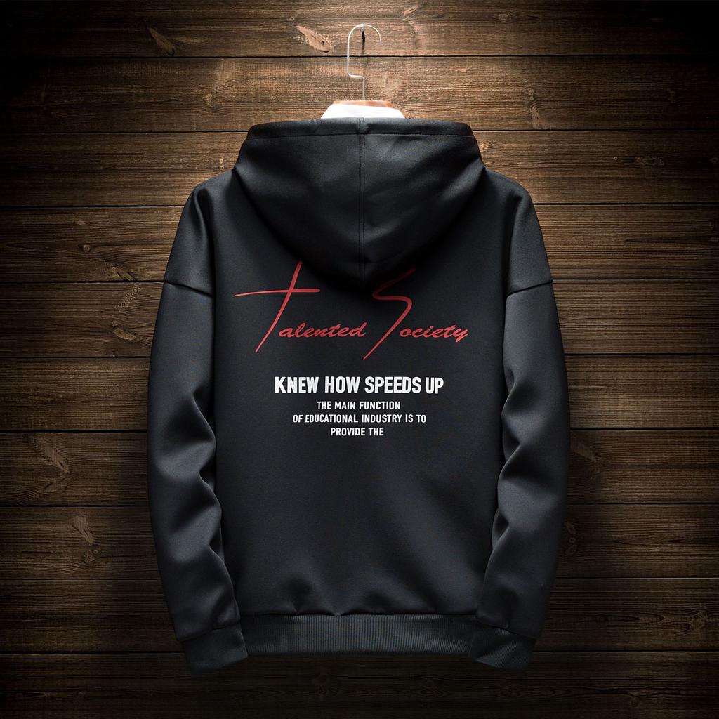 Herren Hoodie Kapuzenpullover Langarm Sweatshirt Koreanische Version Schlicht Lässig Sportlicher Hoodie