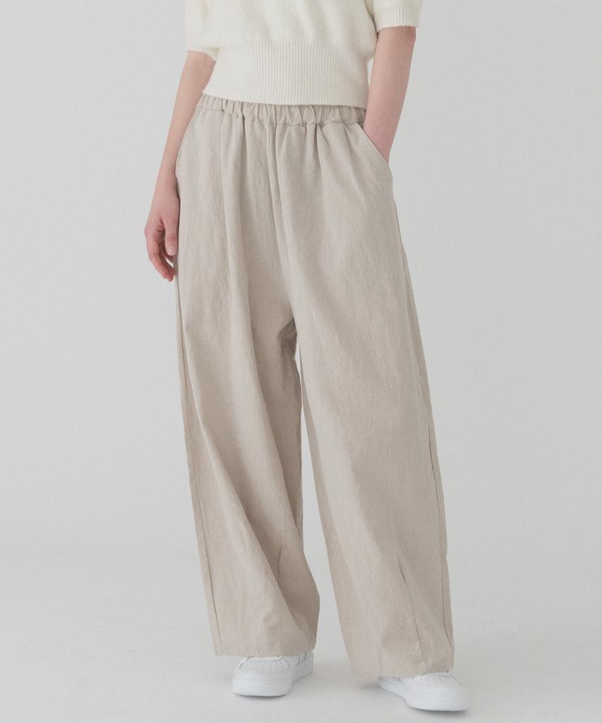 PIANER Comfortable Linen Balloon Pants (Beige)
