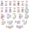 200pcs/lot Multistyle Plastic Beads Colorful Flowers Heart Mini Bear shaped Loose Spaced Beads For DIY Charms Bracelet Wholesale