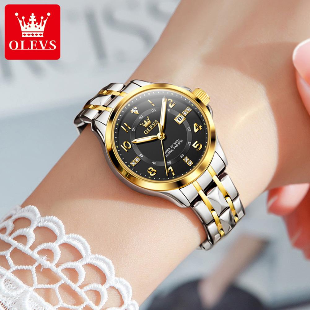 OLEVS brand watch three-dimensional dial dual calendar quartz watch waterproof women's watch 2910