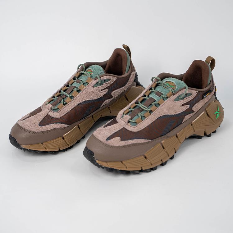 Reebok Zig Kinetica 2.5 Edge Outdoor Sports Trendy Comfortable Slip-Resistant Durable Low-Top Running Shoes Unisex Sneaker Brown 100074674