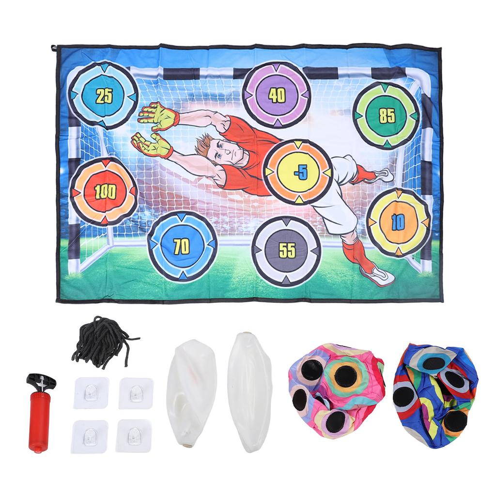 2 in 1 Soccer Ball Game Set with 2 Balls Hand Eye Coordination Motor Skills Toss Soccer Target Goal 