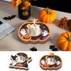Romantic Pumpkin Ghost Candlestick 3D Wooden Candle Stands Scary Candle Holder  Ghost Festival