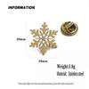 Original Design Punk Style Snowflake Gold-plated Stainless Steel Badge Waterproof Brooch Black Suit Lapel Pin Silver
