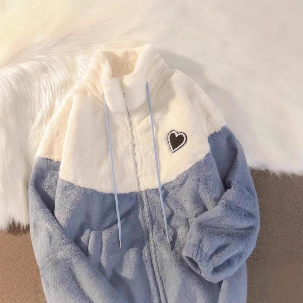 Petite Loose-Fit Women's Semi-High Collar Winter Coat - Korean Style, 2024 Collection