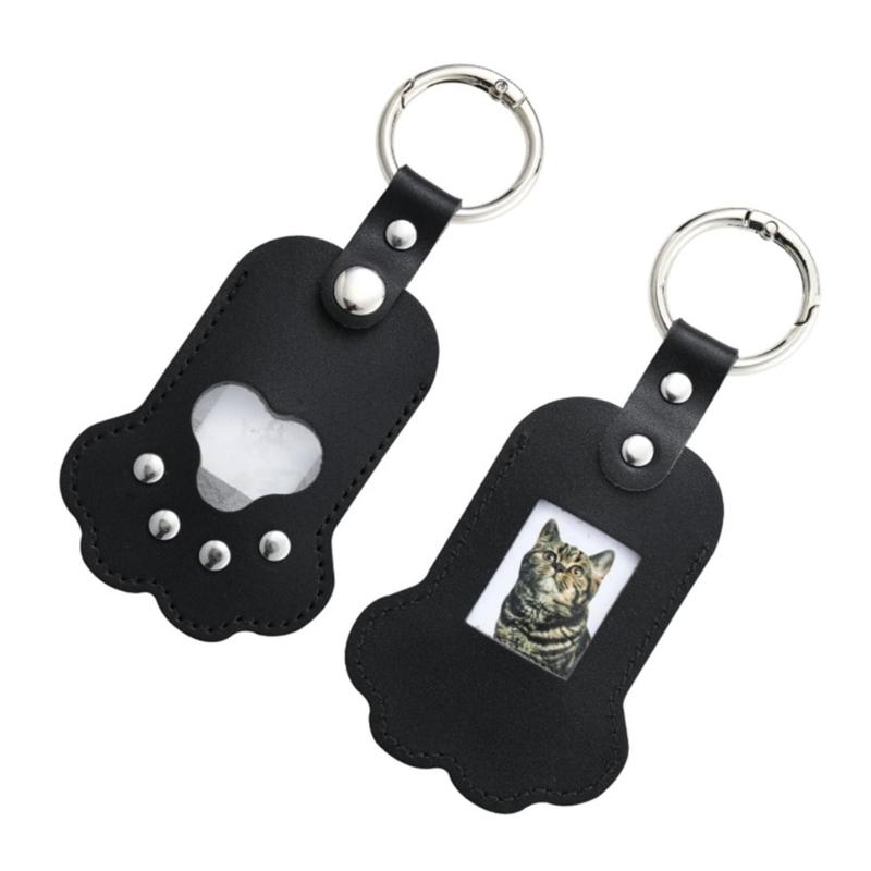 Pet Furs Memorial Keychains Dog Cats Hair Keepsakes Holder Engraved Pet Loss Gift Pet Hair Container Keyring Keepsakes