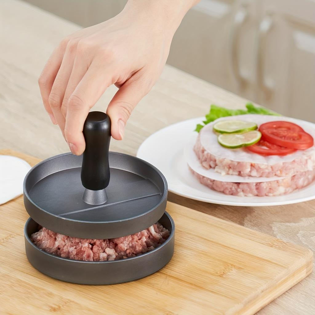 1 Hamburger Press Mold with 100 Hamburger Papers, Non-Stick Patty Maker for Beef and Veggie Burgers