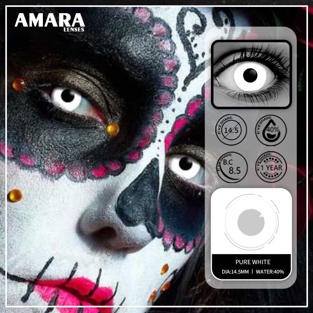 

Цветные контактные линзы AMARA без диоптрий, 1 пара белый
