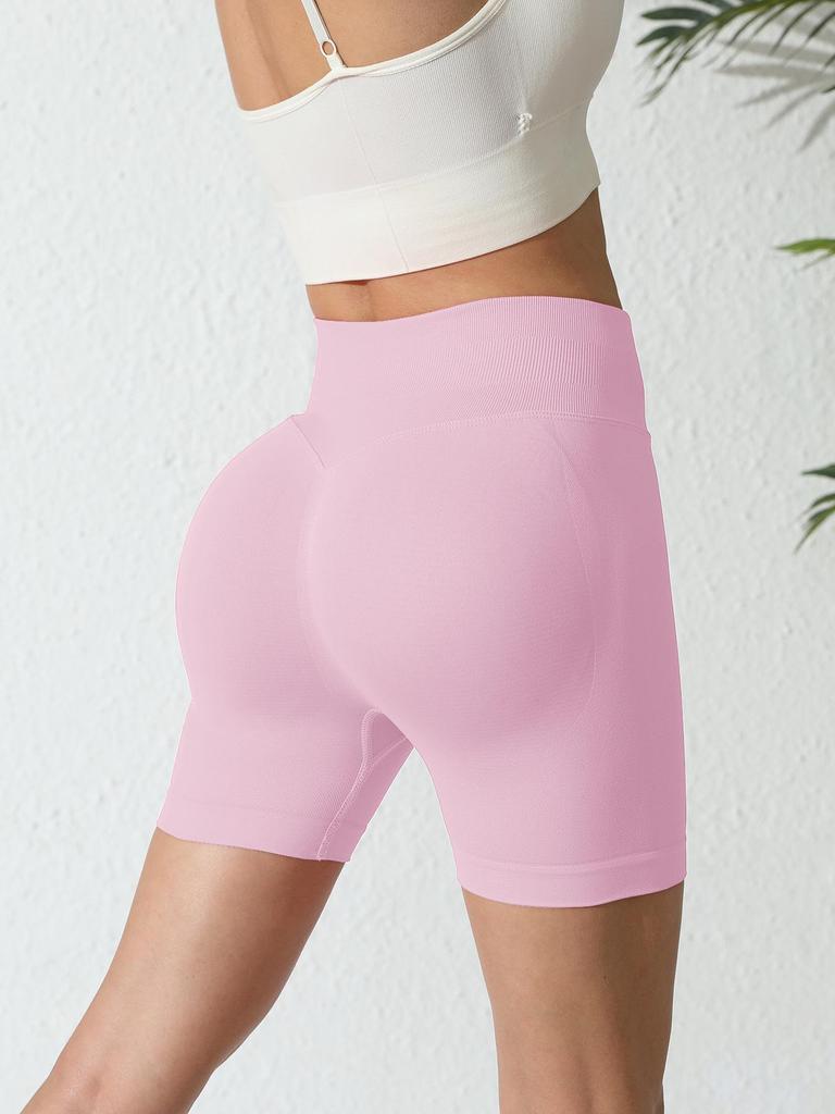 Shorts de Yoga Taille Haute Sans Coutures - Respirants, Remonte-Fesses, Pantalons de Fitness Ventre Plat