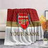 Custom Name Arsenal Football Club Flannel Blanket, High Quality Comfortable for All Seasons, Home Decor, Warmth and Comfort