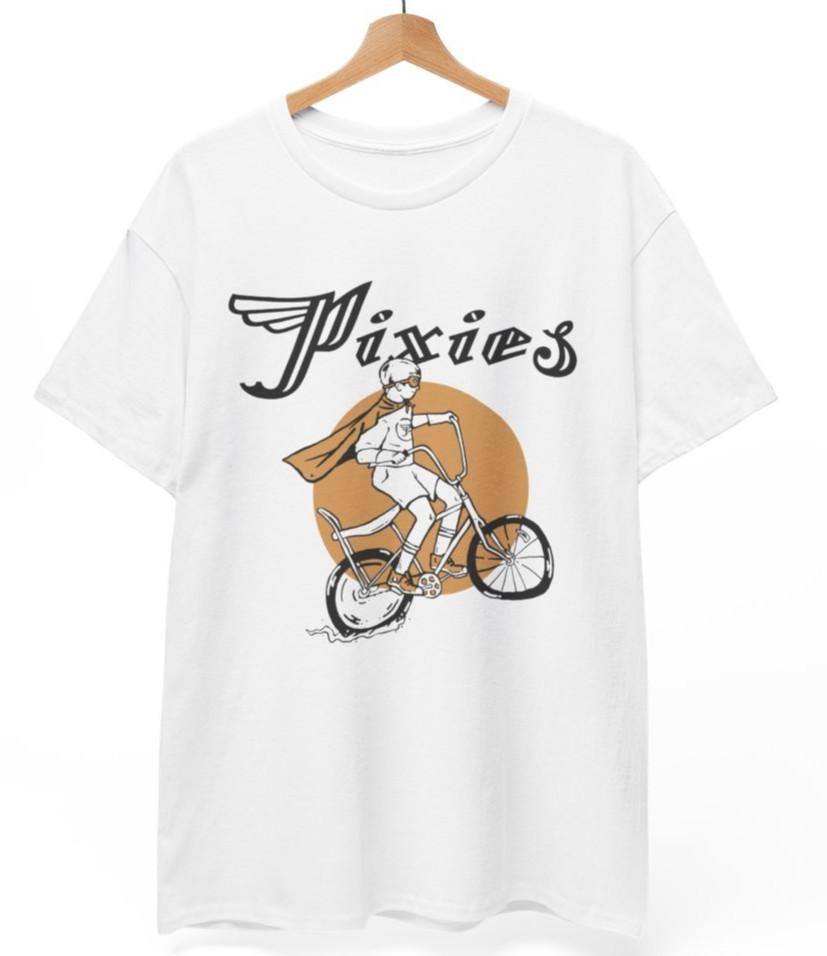 Pixies Tony Bike Премиум Мягкая Белая Футболка УНИСЕКС РУБАШКА S
