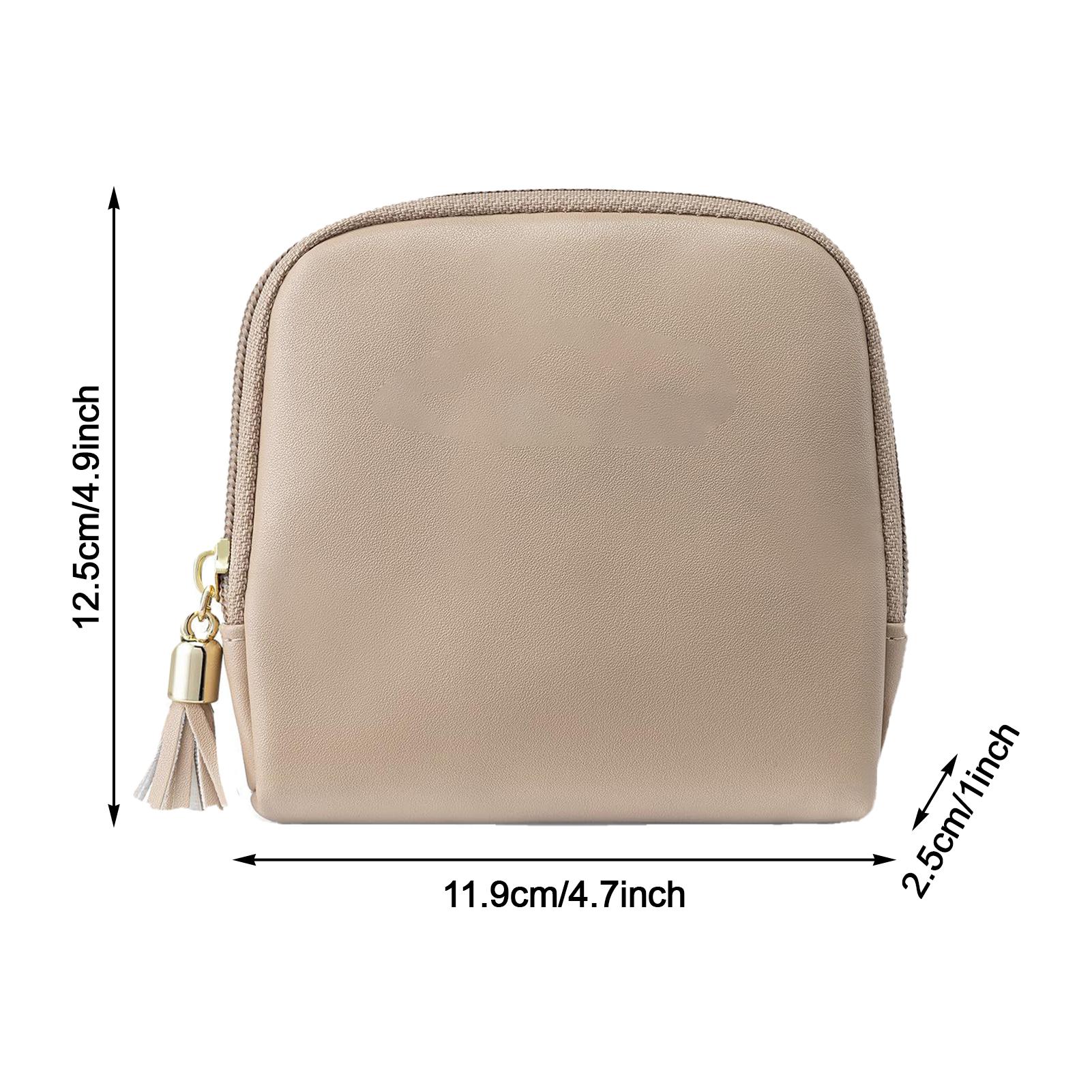 

Portable Makeup Bag Multi Functional Mini Organizer Pouch For Jewelry Coin Purse Travel Accessories коричневий