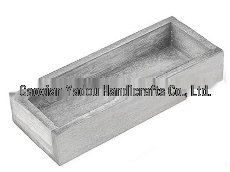 Rectangular Burnt Paulownia Wood Tray: Solid Wood Japanese-Style Tea Set Tableware