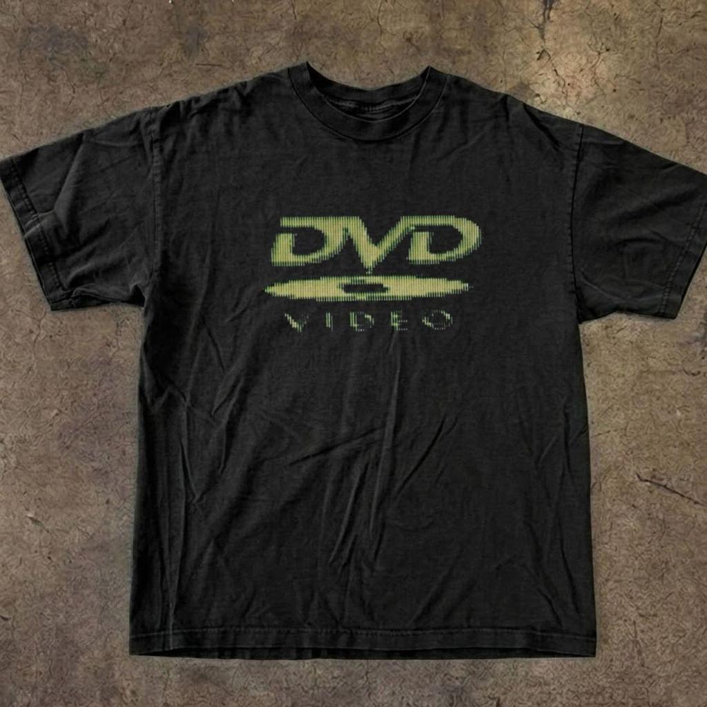 Hot Sale Funny Retro Graphic Dvd Video Logo Print TShirt Unisex Unisex Casual Streetwear Style Top Gothic Cotton Oversized TShirt
