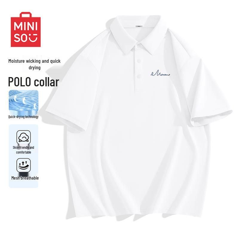 MINISO Men s Summer Loose Fit Quick-Dry Polo Shirt 2XL