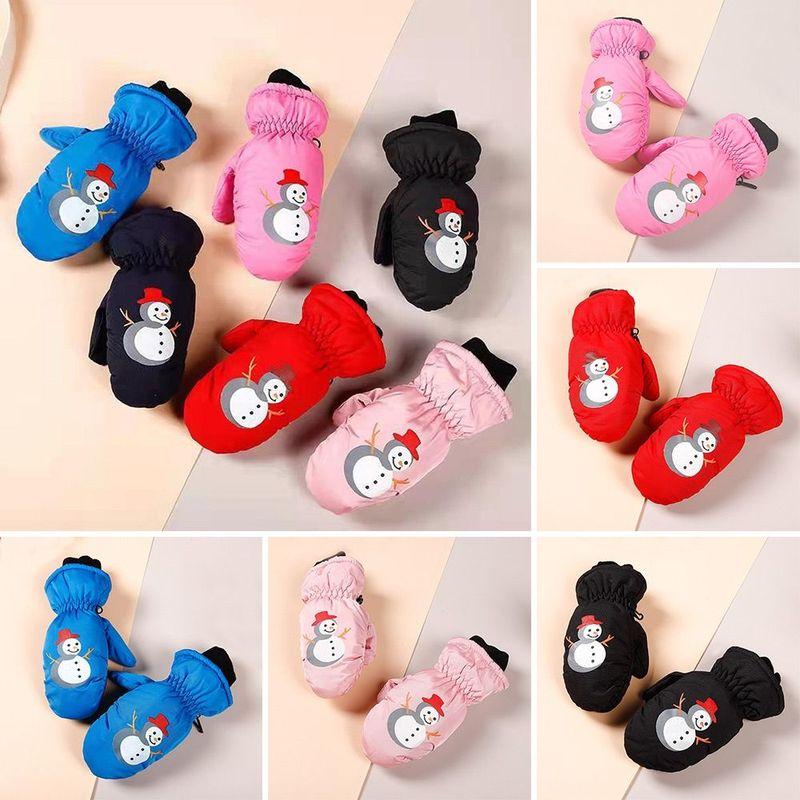 Outdoor Thick Warm Ski Gloves Non-slip Windproof Waterproof Mittens Winter Cute Sports Gloves for 2-5 Years Old Boys Girls