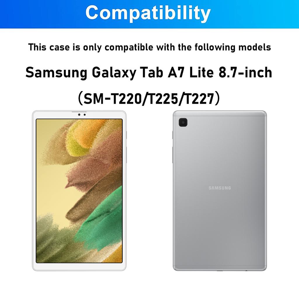 Tablettfodral för Samsung Galaxy Tab A7 Lite 8,7 tums fodral, Tangentbordsfodral för Samsung Galaxy Tab A7 Lite 8,7 tum SM-T220/T225/T227