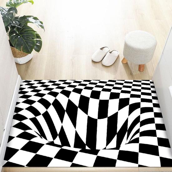 Floor Mat Printed Eye-catching Non-slip Decorative Living Room Bedroom Bathroom Area Carpet Decor for Daily Life