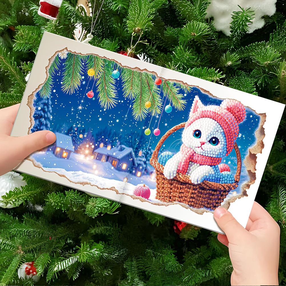 12pcs DIY Xmas Theme Diamond Painting Greeting Card Set Diamond Art Greeting Cards for Birthdays Thanksgiving & Special Occasion