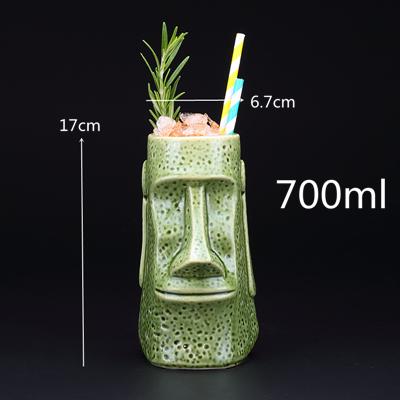 Tazas Tiki de 400 ml, taza para cóctel, cerveza, vino, tazas de cerámica Tiki, artesanías, tazas creativas hawaianas