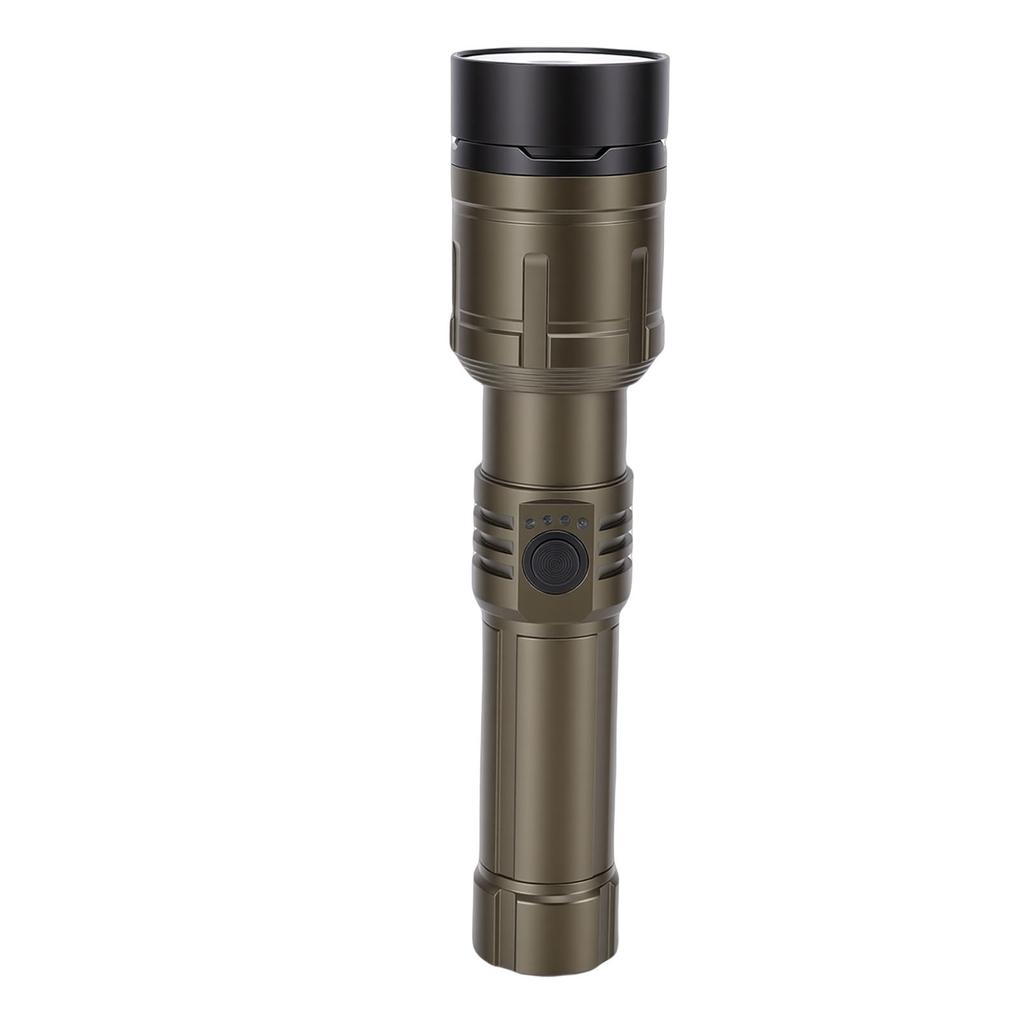 LED Flashlight 1500LM Super Bright 5 Modes Adjustable Focus USB C Rechargeable Flashlight with Lens for Outdoor Camping