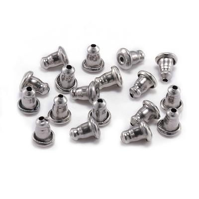 50pcs 4.8*5.8mm Stainless Steel Earring Studs Backs Stopper Ear Plugging Earring Backs For Jewelry Making Supplies Accessories