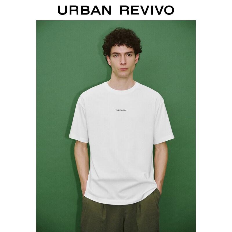 UR Men s Letter Embroidered Cotton T-shirt XS