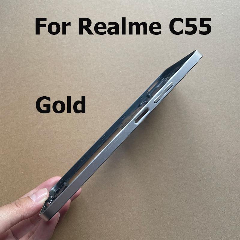 For Realme C55 Middle Frame Front Bezel Lcd Holder Back Housing Mid Plate Replacement