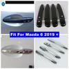 For Mazda 6 Car Door Pull Doorknob Handle Hand-clasping Cap Cover Trim Chrome / Carbon Fiber Look Exterior Accessories