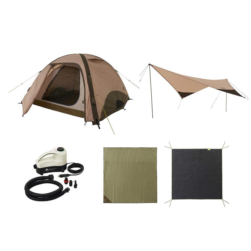 LOGOS Tradcanvas Air Magic Living Life Tent M Tarp Set 71805596 Brown Width 250 x Depth 337 x Height 147 cm & (Approx.)