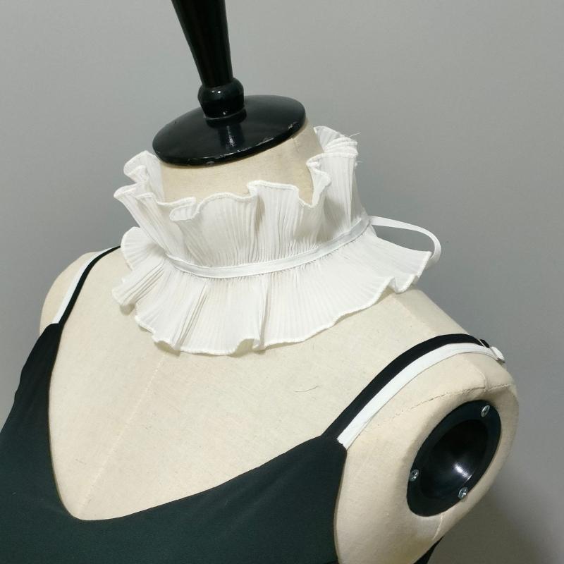 Women Yarn Jabots Collar Detachable Ruffled Collar Victorian False Collar Exotic