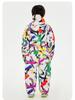 Oddivski Unisex Children's Cartoon Ski Suit - Warm, Waterproof, Windproof One-Piece for Indoor Skiing.