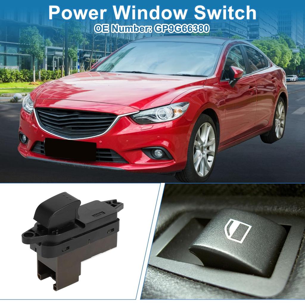 Power Window Switch No.GP9G66380 Rear Right Passenger Side Window Control Switch for Mazda 6 2006-2008 Black